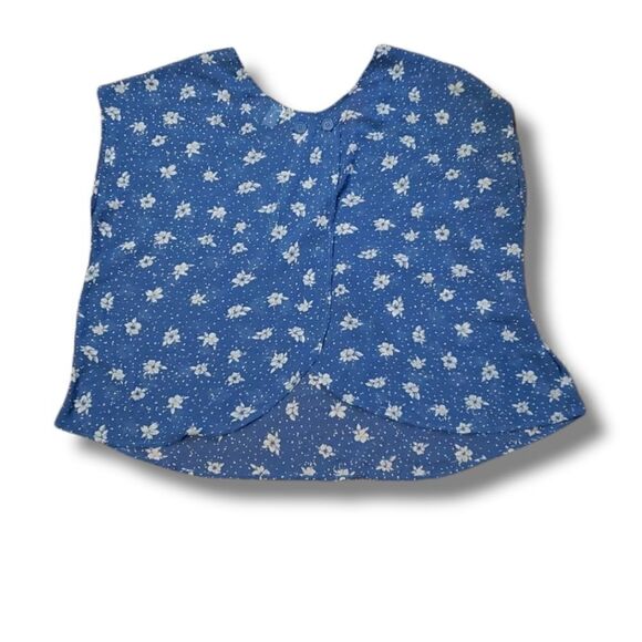 Torrid Womens Sheer Blue Floral Swing Back Top Plus Size 1 - Picture 2 of 5